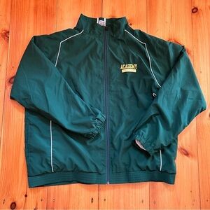 Russell Academy Athletics BFA St. Albans VT Men's Full Zip Windbreaker Green XXL